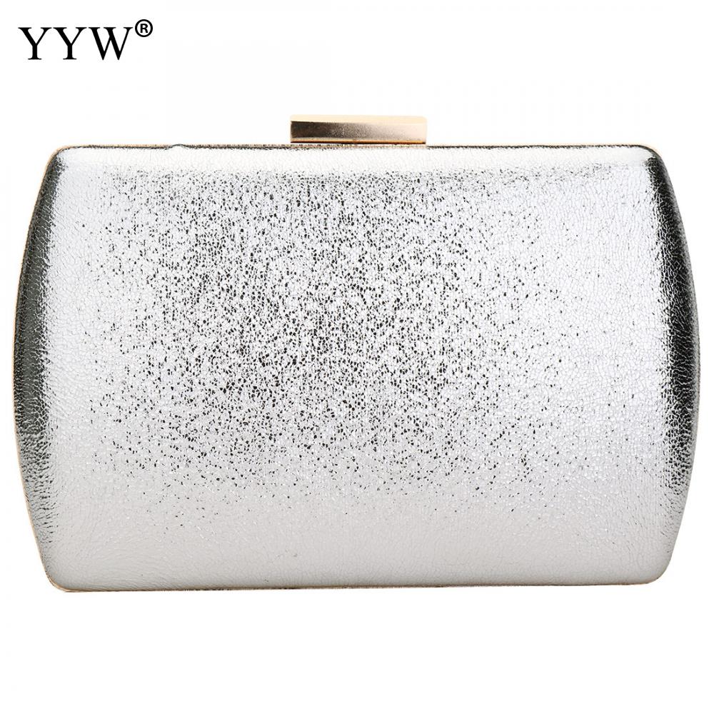 Clutch Bags For Women Gold Evening Bag Luxury Handbags Women Bags Solid Black Silver Party Shoulder Bag: silver