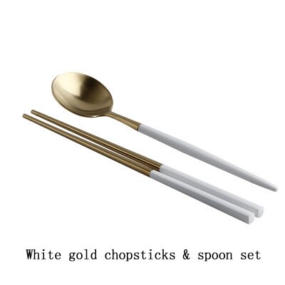Stainless Steel Chopsticks Tongs Metal Chopsticks Set Square Chopsticks Food Grade Dinnerware Household Sumpits Tableware 4pairs: white gold set