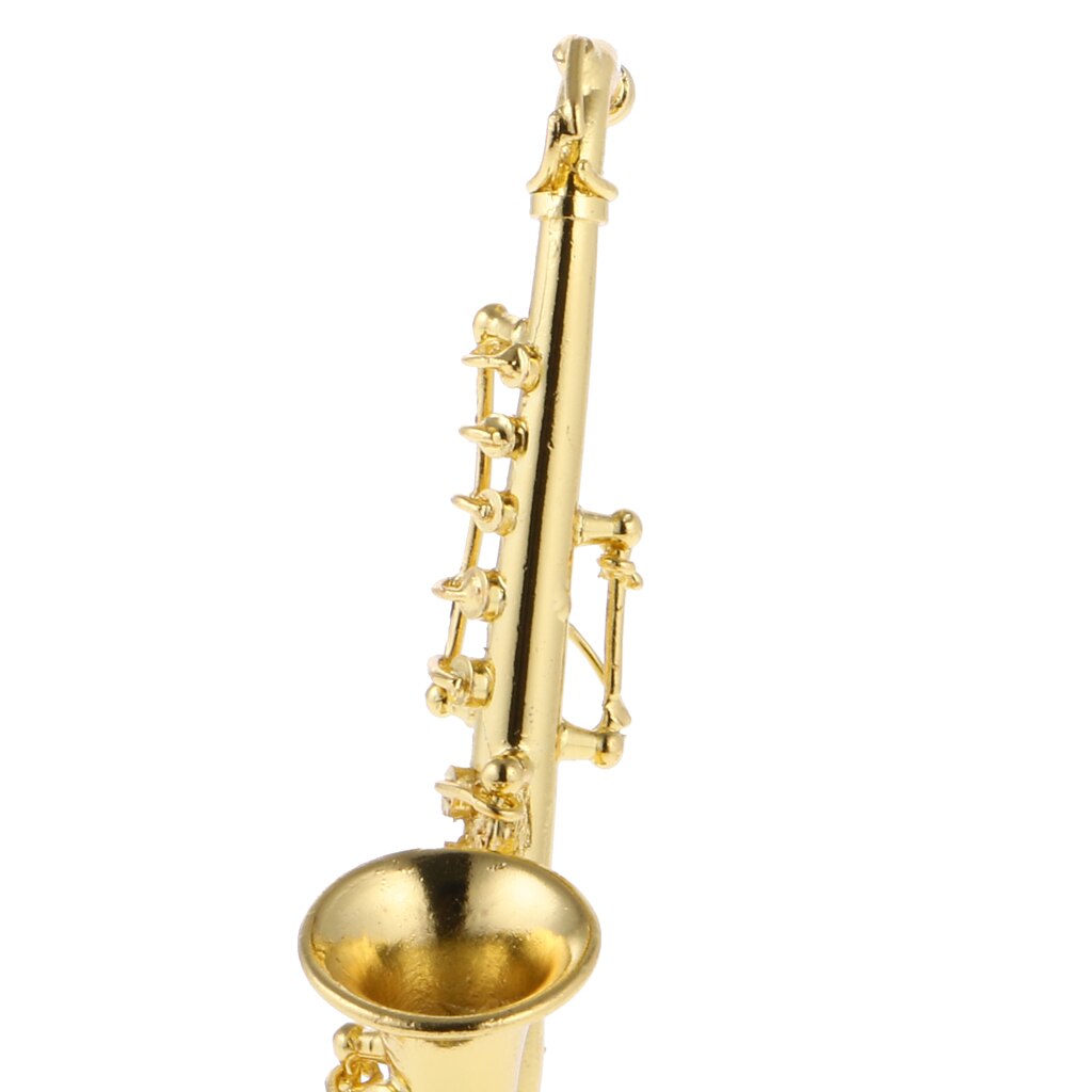 Legering gylden miniature saxofon til 1:12 skala dukkehus tilbehør klassisk legetøj musikinstrument børn børn læring