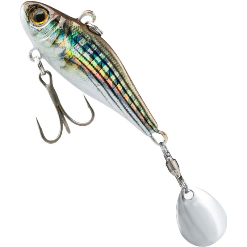 28g Tail Spinner Fishing Lure VIB Hard Bait 3D Realistic Scale Full Water Layer For Bass Shore Fishing Tackle Equipment: Burgundy