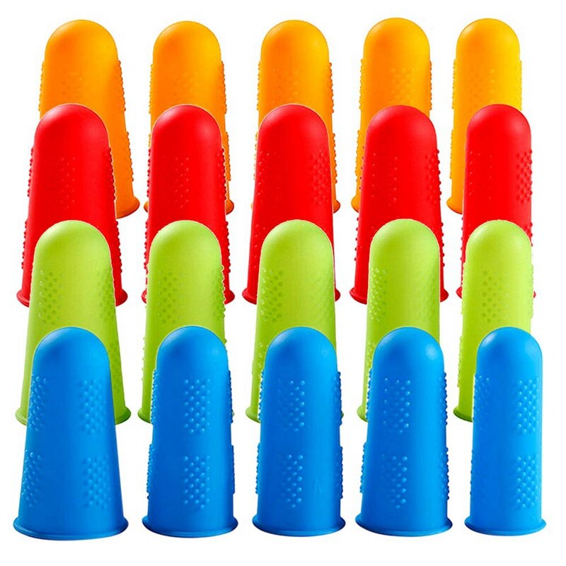 YO-Silicone Finger Protectors,20 Pcs Finger Protector Glue Tool Finger Caps Silicone Finger Guards,Non-Stick Finger Cove