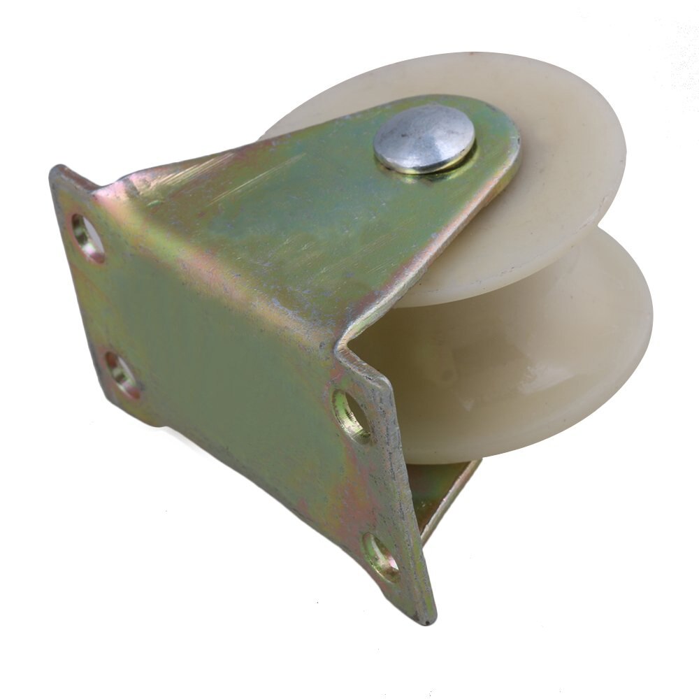 YO-2Pcs 2 Inch 45 Steel Nylon U Groove Track Roller Rigid Caster Wheel for Industrial Machines Carts 150KG