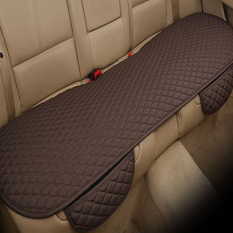 KANGLIDA Flax Car Seat Cover Protector Front Rear Seat Back Cushion Pad Mat with Backrest for Auto Automotive interior Truck Suv: Black Brown