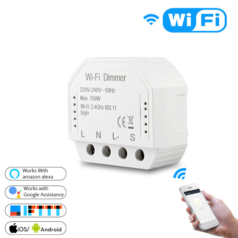 Regulador de intensidad de luz LED inteligente con WiFi, Control por aplicación remota Tuya, interruptor de 1/2 vías, funciona con Alexa de Google, bricolaje