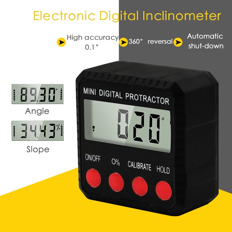 360 Degree Mini Digital Protractor Inclinometer Electronic Level Box Magnetic Base Measuring Tools Magnetic Digital Angle Finder