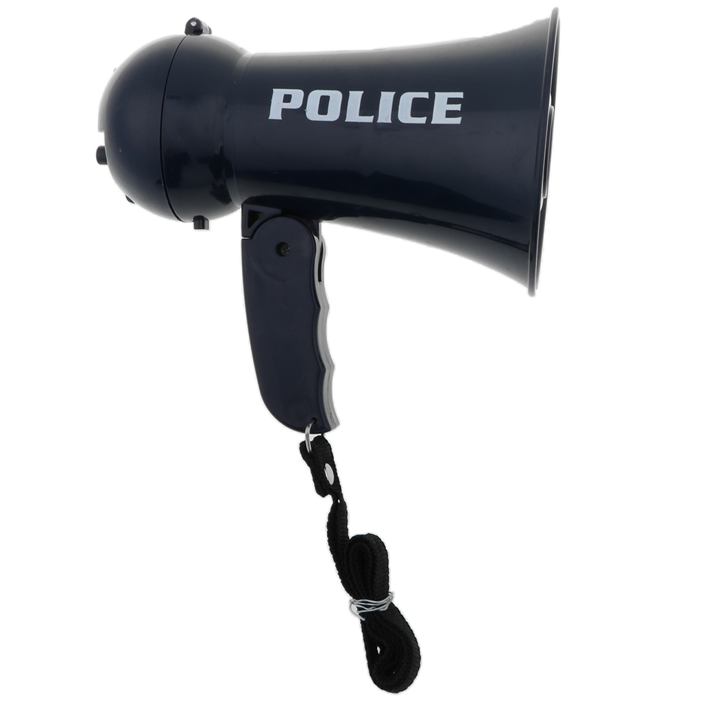 Foregive politibetjent legetøjsmegafon m / sirenelyd til børn børn rollespil legetøj - højt klart håndtag remvolumen kontrol