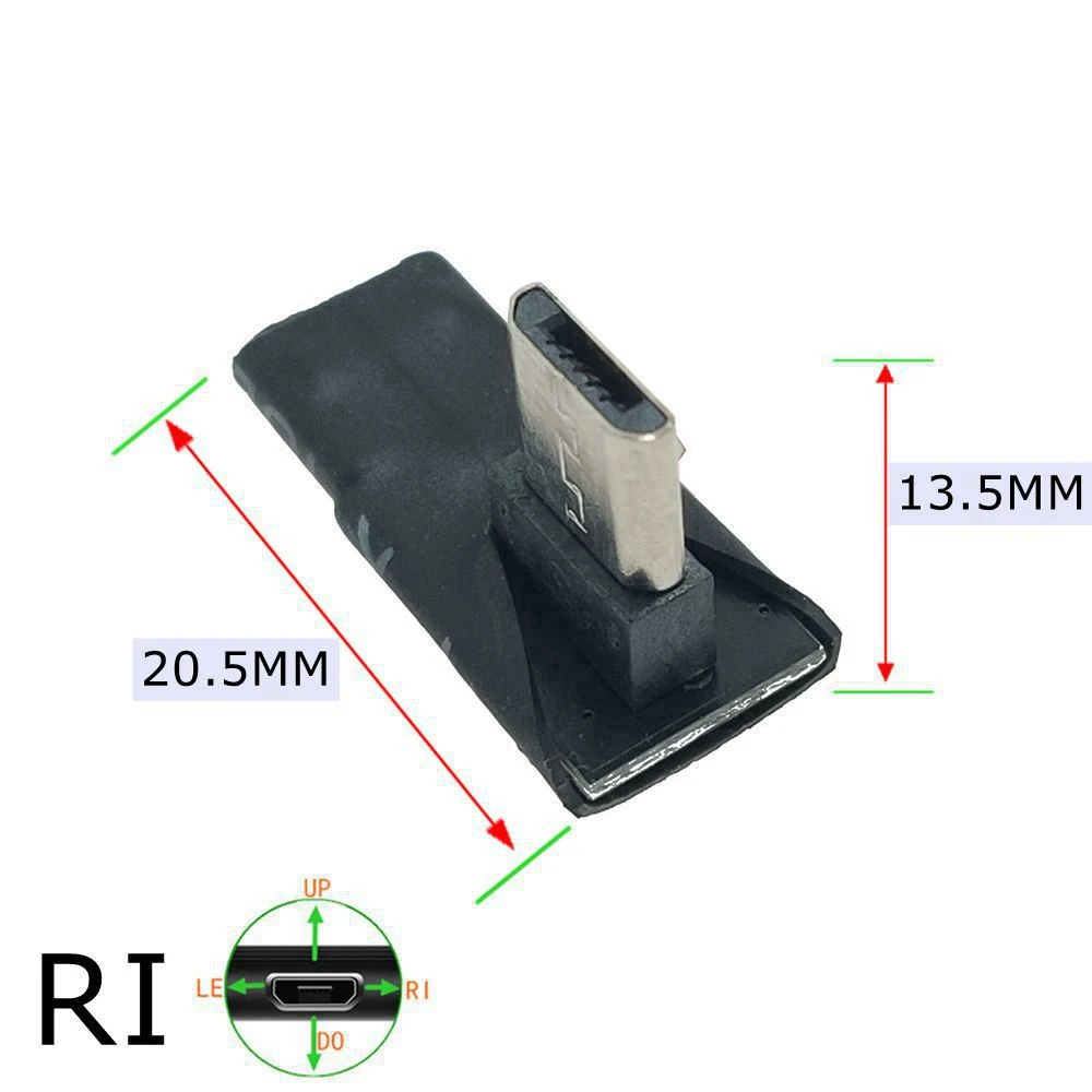 90 Degree USB Left Right Up Angled Micro 5pin Female to Micro USB Male Data Adapter to Mini Plug Plug Micro USB: green
