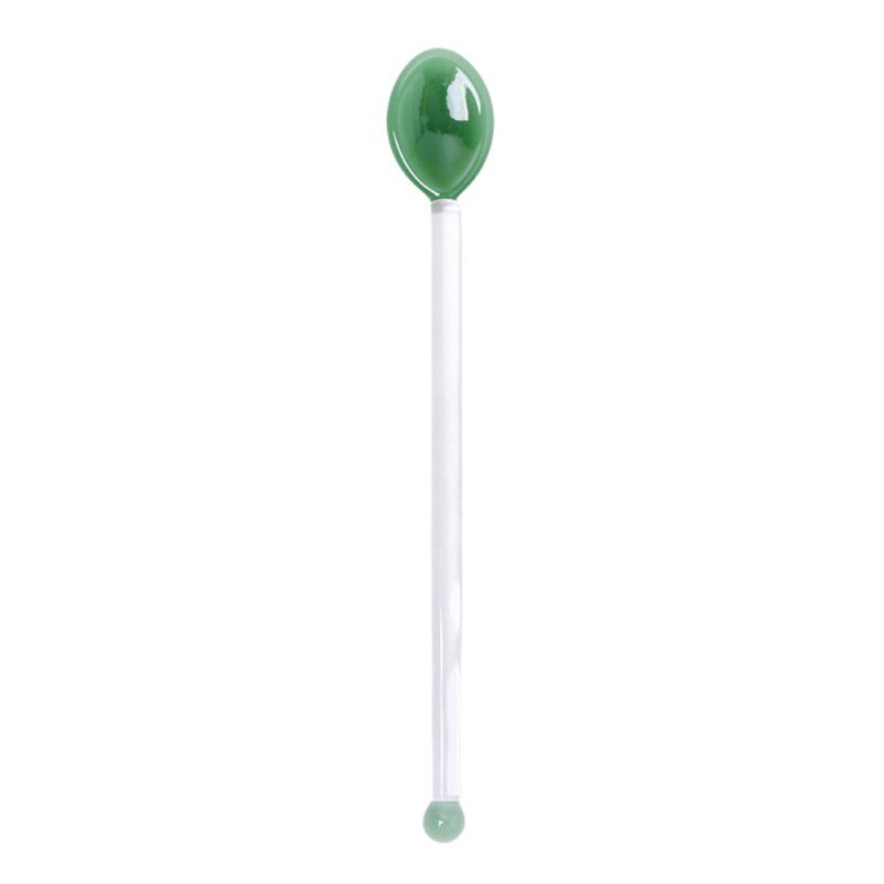 Colored Glass Mixing Spoons Transparent Glass Spoons For Home Fruit Juice Coffee Iced Beverage Mixing Spoons Tableware: 09