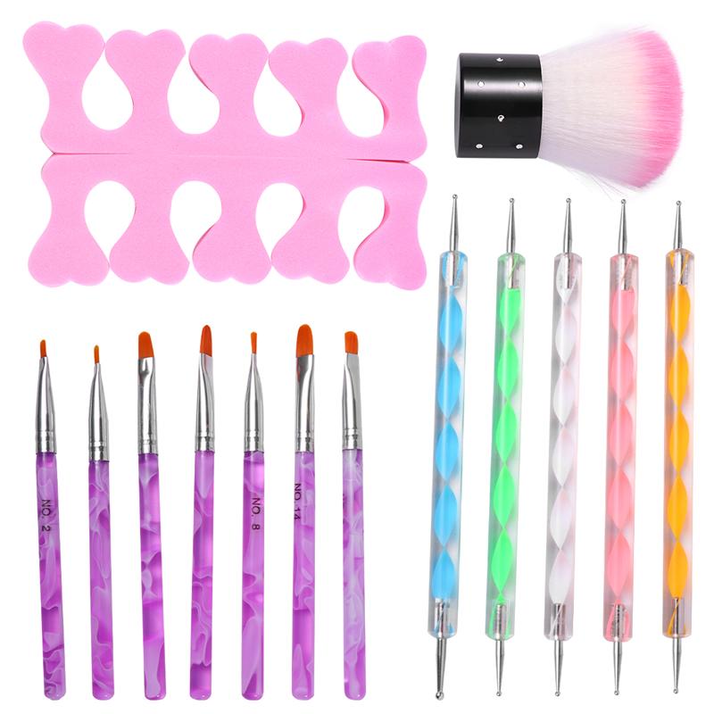 1 ensemble Portable manucure fournitures ensemble ongles manucure stylo brosse ensemble ménage Nail Art trousse à outils pour Salon usage domestique: Default Title