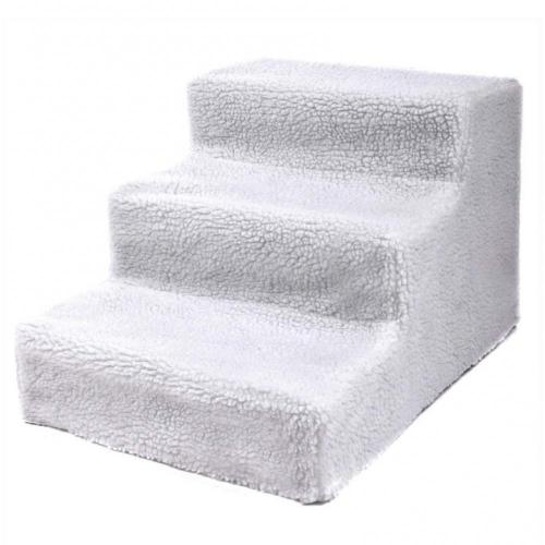 Escalier en peluche antidérapant pour animaux de compagnie, 3 étapes, pour chiens et chats, amovible, lit, escalier pour chiens, échelle d&#39;escalade, produits pour animaux de compagnie: White