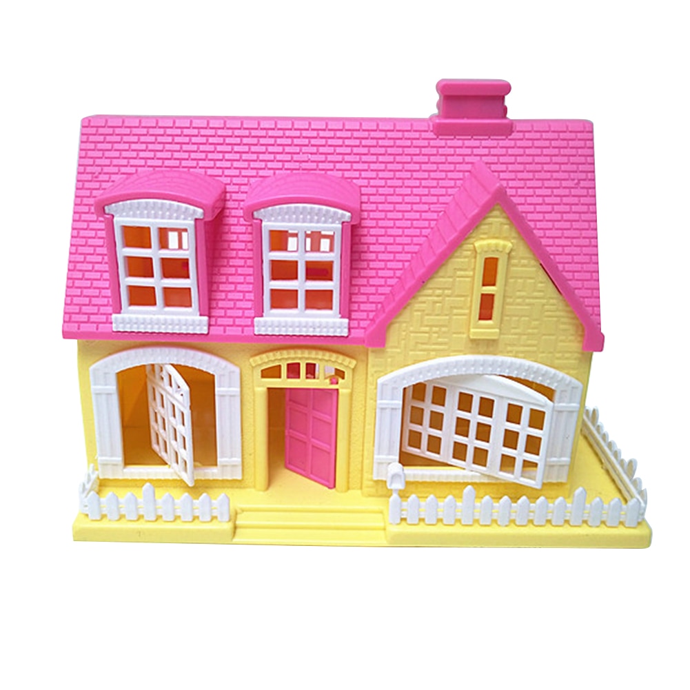 Mooie Venster Deur Te Openen Mini 3D Speelgoed Huis Cottage Kids Pop Accessoires Leuke Poppenhuis Met Te Openen Windows