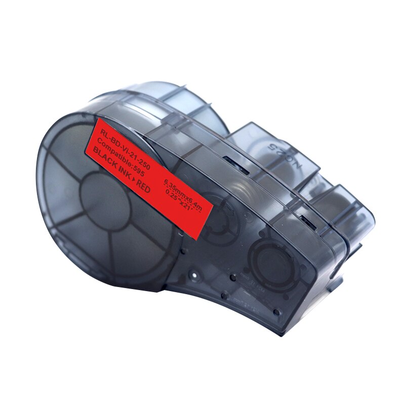 for M21-250-595 6.35mm Width Label Tape Black On White Compatible for BMP21 Plus ID Pal and LABPAL Label Printers: 1PC red