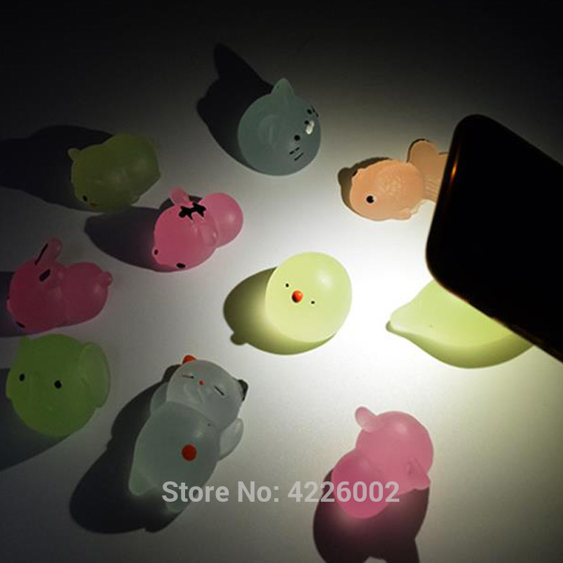 pack Mochi Squishy Squeeze Cat Cute Antistress Squish Set Soft Mini Animal Squichy glow in the dark Kawaii Toys for Children