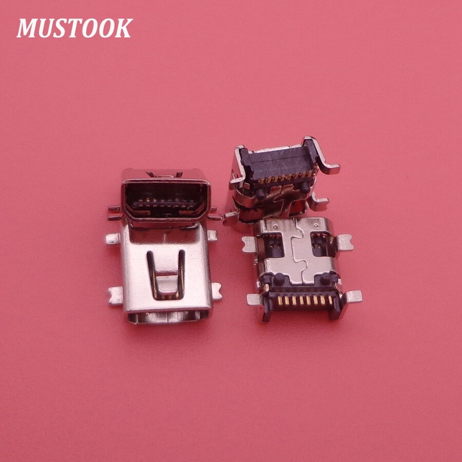 Voor mini 8Pin USB jack aansluiting connector voor MP3 MP4 GPS etc, 4 voet SMT 100pcs