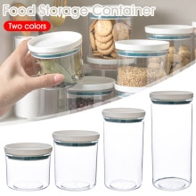 250/350/550/700ml Food Storage Container Kitchen Pantry Organizer with Airtight Lid Stackable Canister for Flour Sugar Cereal