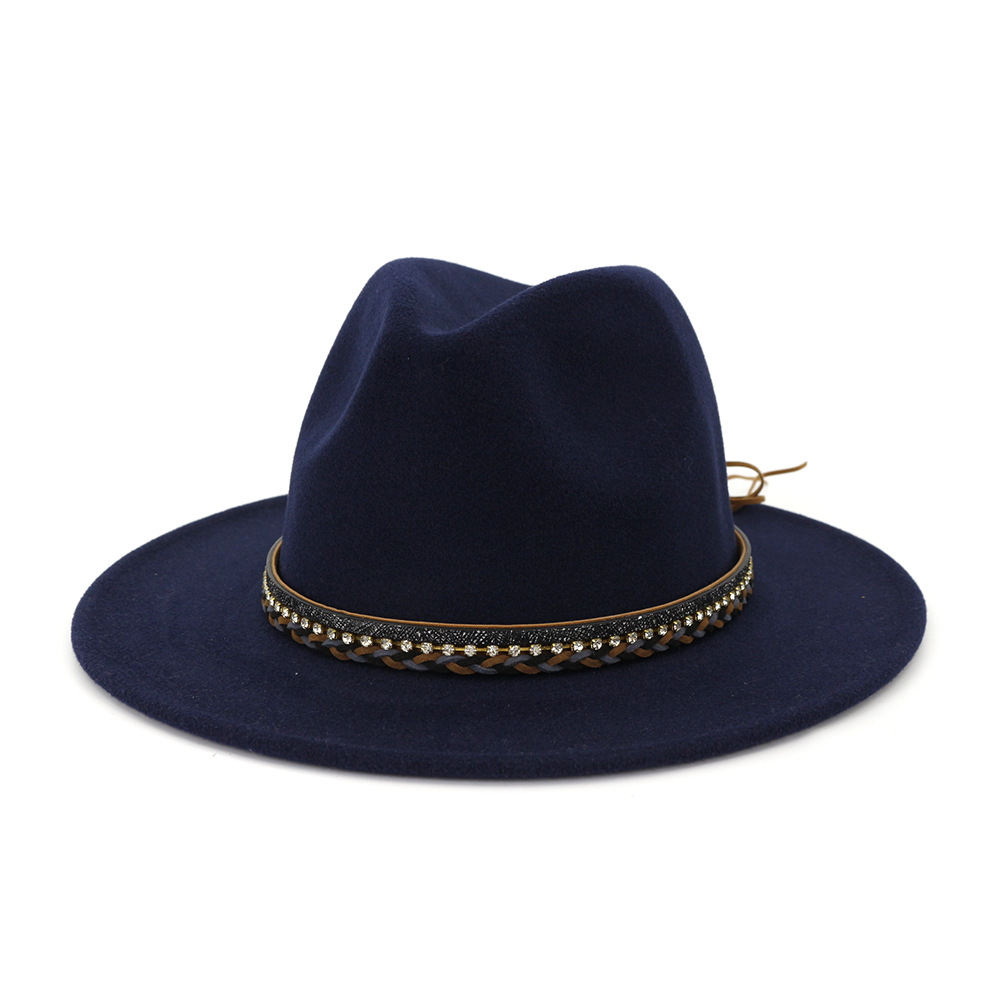 Vrouwen Samenpersbare Wolvilt Outback Herfst Hoed Panama Hoed Brede Rand Met Riem Emmer Hoed Mannen Bob Chapeau Sombrero AD0802: 4