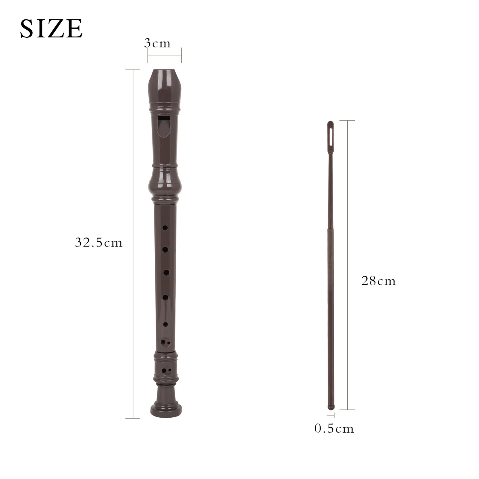 J32 ABS G Key Clarinet Soprano Descant Recorder German Style 8 Holes G Key Fingering Recorder Instrument with Cleaning Rod