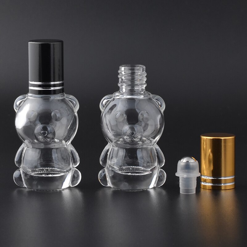 Mub-8 Ml Beer Mini Staal Bal Fles Lege Hervulbare Roll On Fles Voor Etherische Olie Reizen Transparant Glas parfum Fles