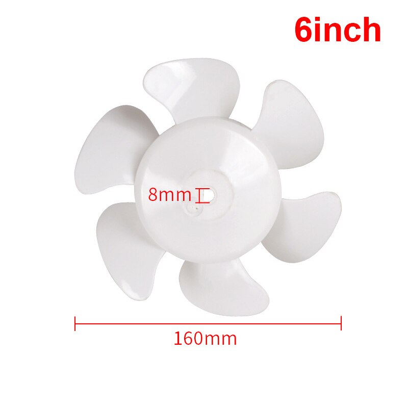 1PC 6/8/10/12inch Small Power Mini Plastic Fan Blade 6 Leaves for Electric Fan: 6inch