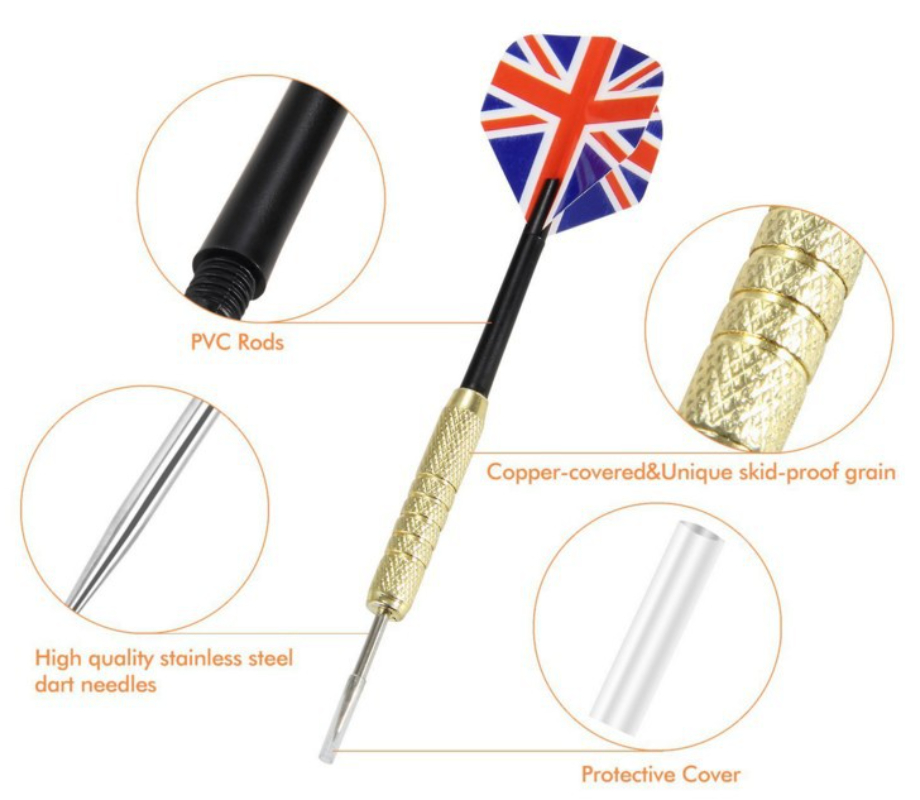 15cm 3Pcs 16g Steel Tip Darts Sports Entertainment Iron Plated Copper Dart Body Nylon Dart Rod PET Flight Darts Accessories