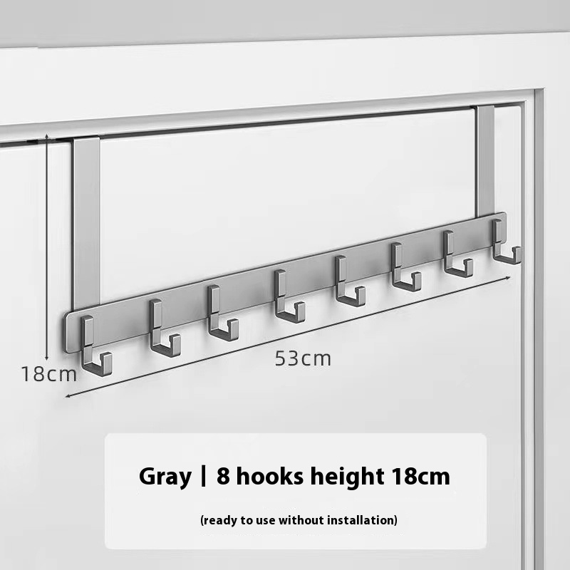 Över dörrkrokar, robust dörrhängare, kraftig att installera för badrum, sovrum, kök, hängande handdukar, rockar.: Silver-