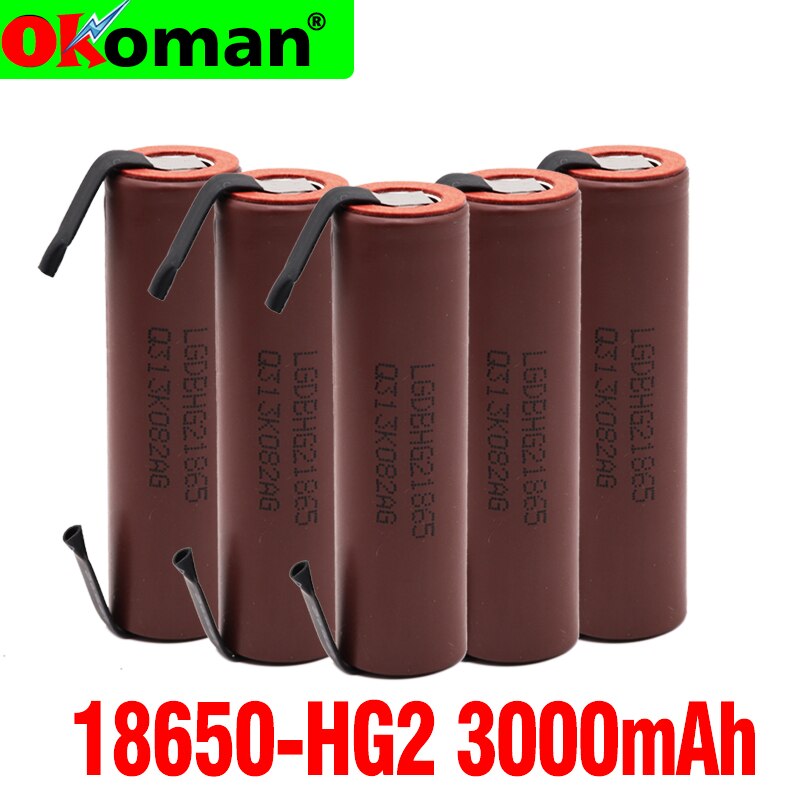 Originele Grote Capaciteit HG2 18650 3000 Mah Oplaadbare Batterij Voor HG2 Power Hoge Ontlading Grote Stroom + Diy Nicke