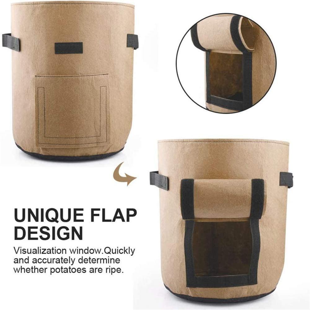 3 größe Anlage Wachsen Taschen hause garten Kartoffel topf gewächshaus Gemüse Wachsenden Taschen Feuchtigkeitsspendende jardin Vertikale Garten Tasche sämling: Braun(25x30cm(4gal)