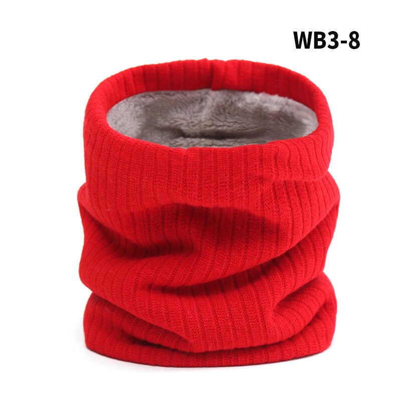 Women Knitted Scarf Solid Winter Snood Scarves Lady Warm Wool Fur Thick Unisex Men Neck Scarfs Ring Accessories: Red