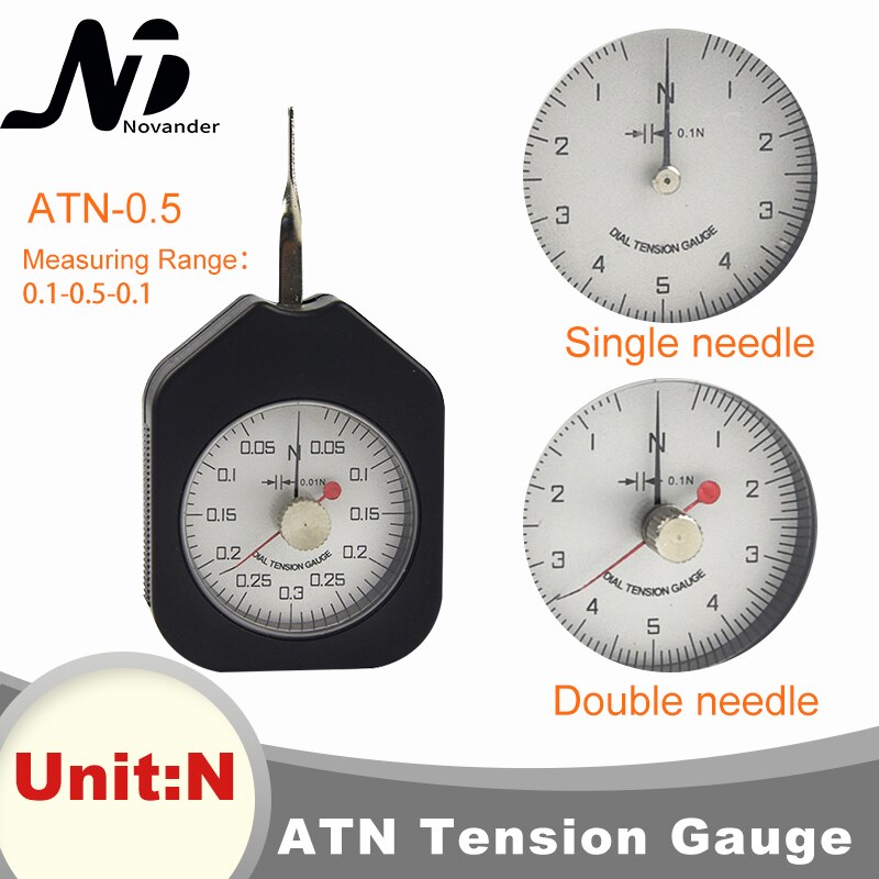 0.5n dial spændingsmåler analog tensiometer spændingstester enkeltnål dobbelt nåle