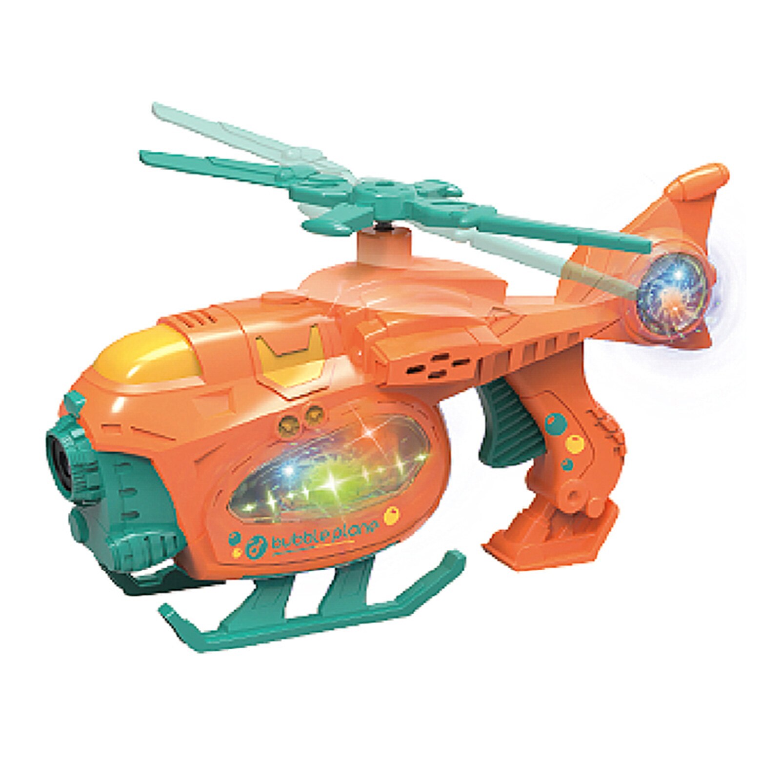 Outdoor Leuke Bubble Machine Beweegbare Bubbles Helicopter Kinderen Speelgoed Met Muziek Light Grote Voor Kinderen Meisjes Jongens: Orange