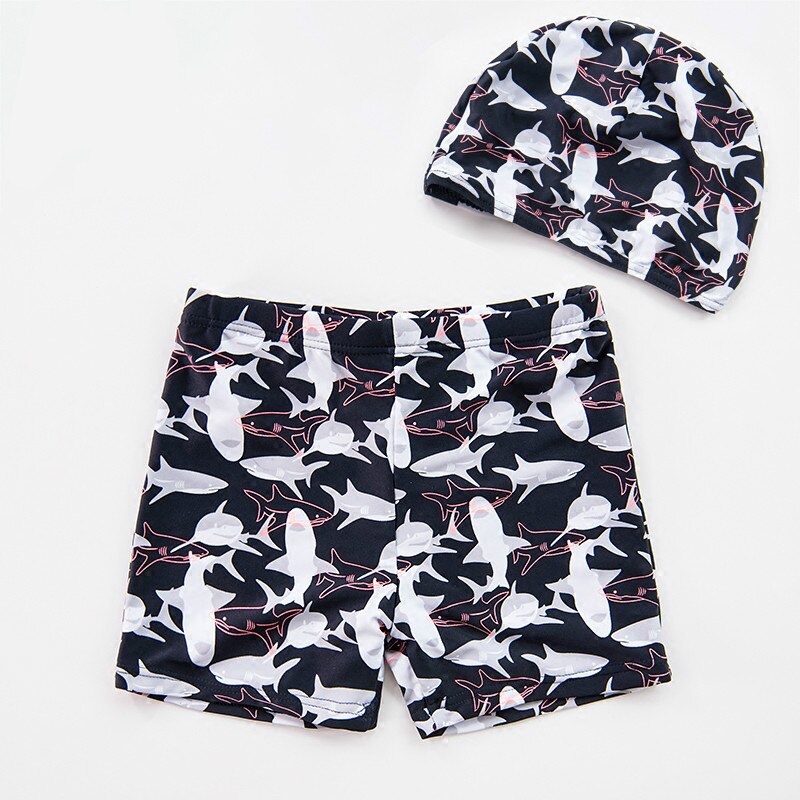 Kinderen Badmode Jongens Shark Baby Swim Shorts Set Zwart Wit Ademend Nylon Spandex Comfortabele Mode Zachte Eenvoudige