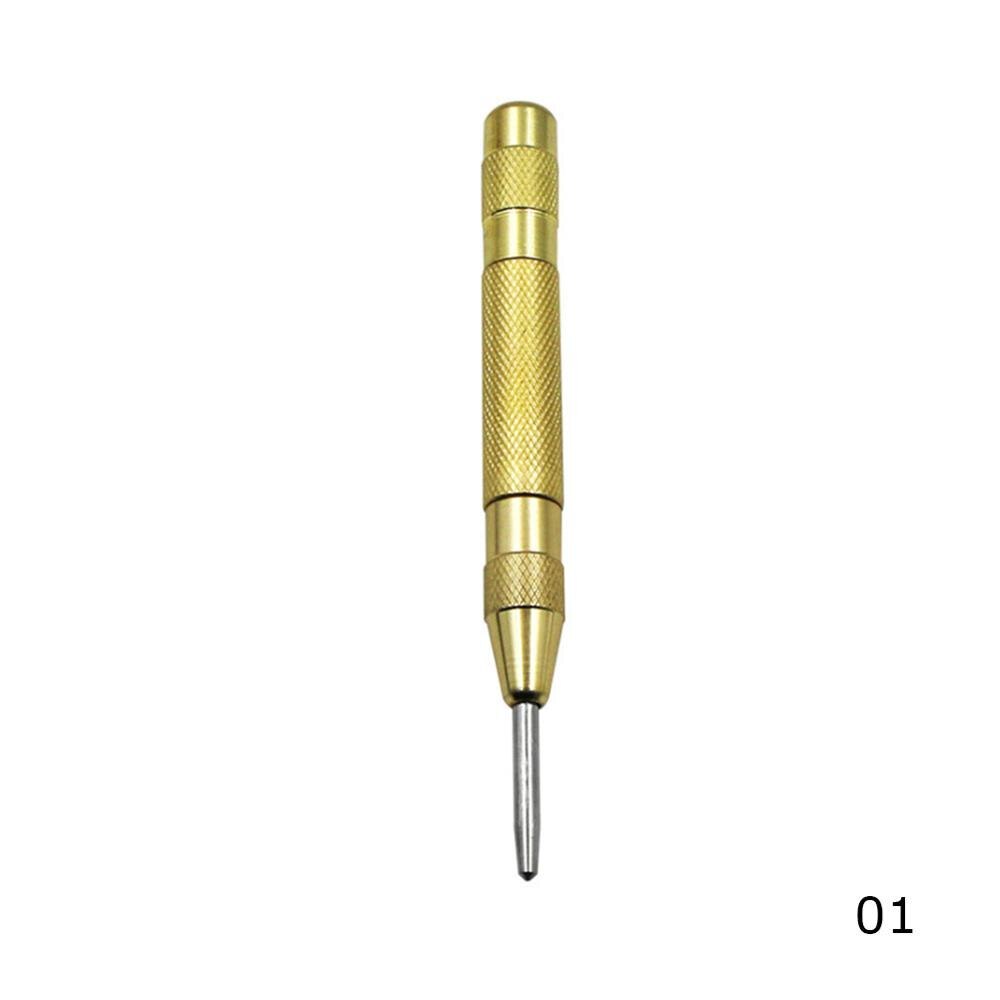 Automatic Center Punch Steel Spring Loaded Marking Starting Holes Hand Tool Kit HSS Positioner High Hardness Punch Chisel: Gold
