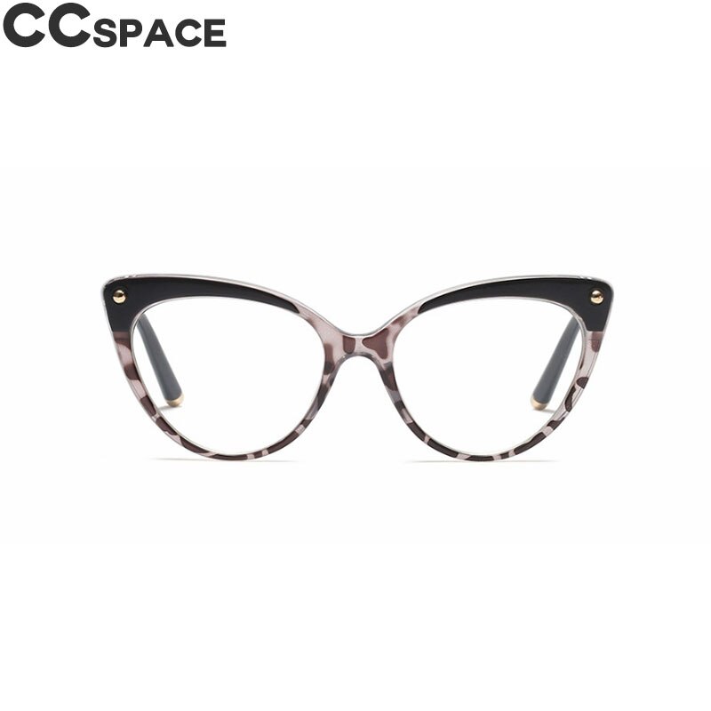 45639 Cat Eye Glasses Frames Women Trending Styles Brand Eyeglasses TR90 Optical Computer Glasses: C4 black leopard