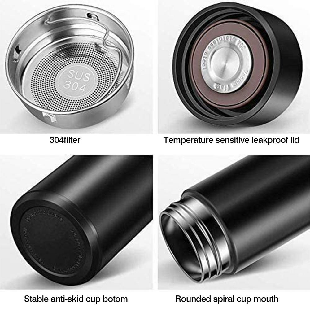 500ML Smart Thermos Water Bottle Led Digital Temperature Display Stainless Steel Coffee Thermal Mugs Intelligent Insulation Cups