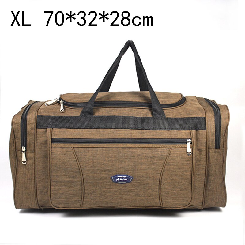 Large Capacity Men&#39;s Travel Bag Trip Women Waterproof Big Duffle Bag Weekend Storage Shoulder Hand Luggage Bags 4 Sizes: XL 70x32x28cm Brown