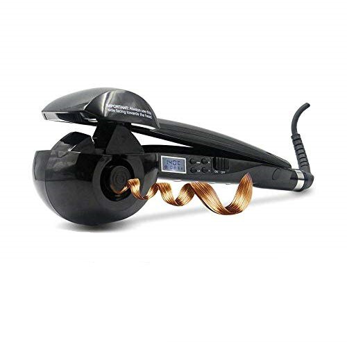 Automatische lcd anti-verbranding krultang haarverwarming krultang stylingtools styler krultang keramische krultangen spiraal wxb: Zwart / Ons