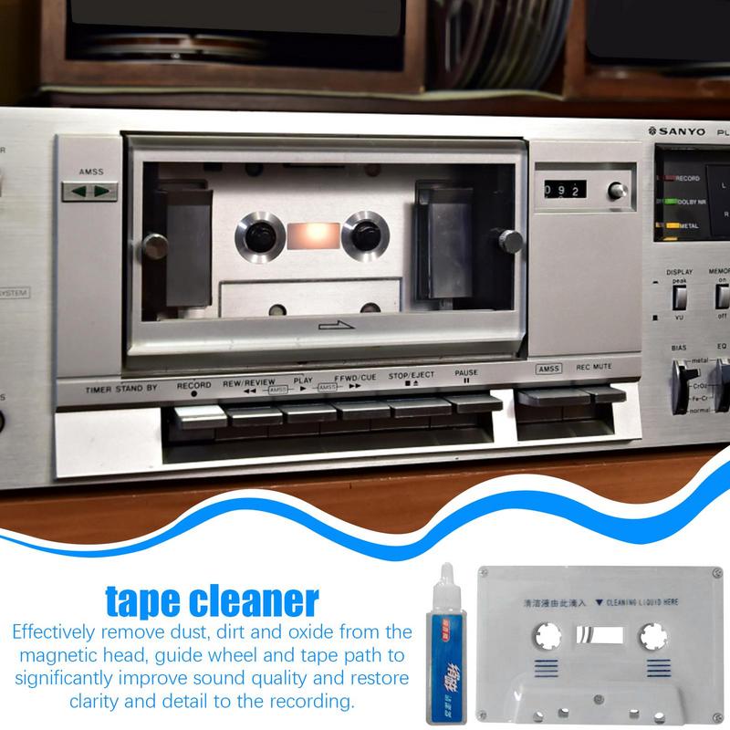 Cassette Tape Cleaner Care Wet Maintenance Kit Audio Cassette Head Cleaner Capstan Cleaner Audio Cassette Tape Head Maintenance
