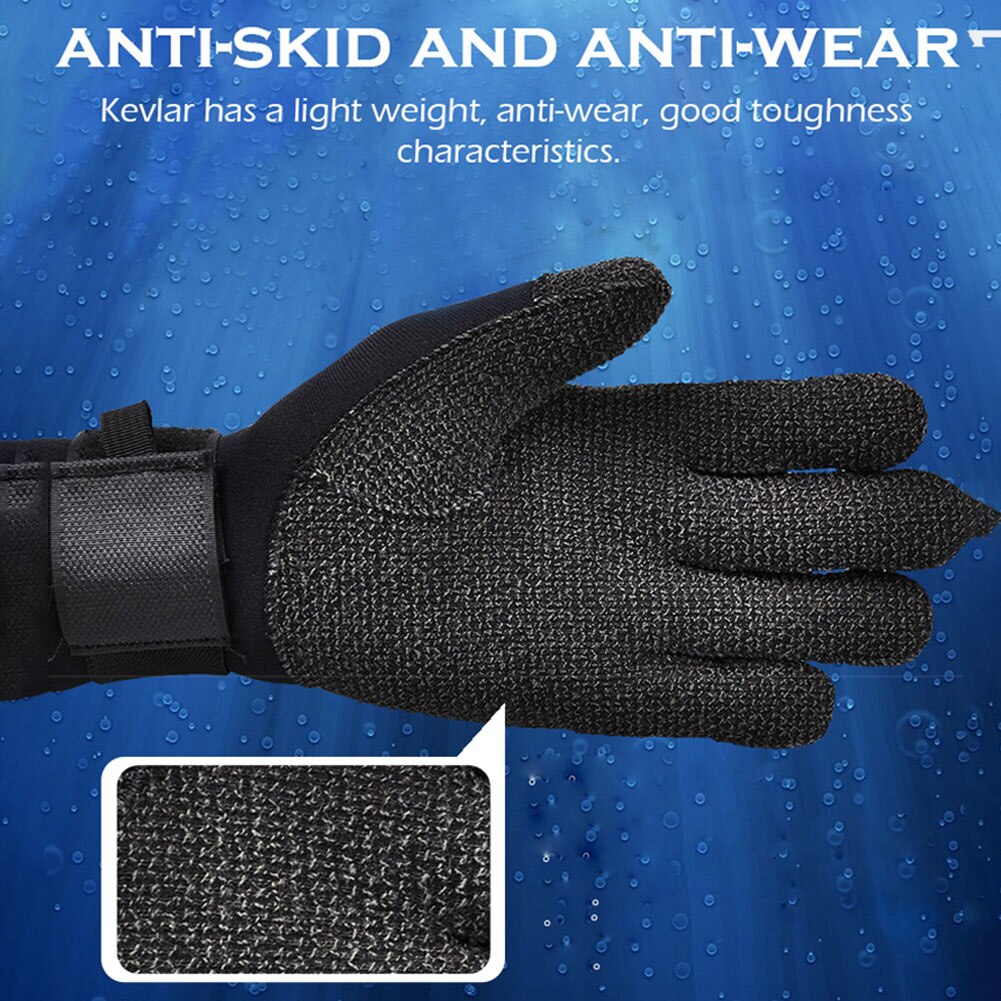 1 par 3mm undervanns surfeutstyr justerbart varm snorkling sklisikre dykkerhansker anti-ripe båtliv kaldsikker
