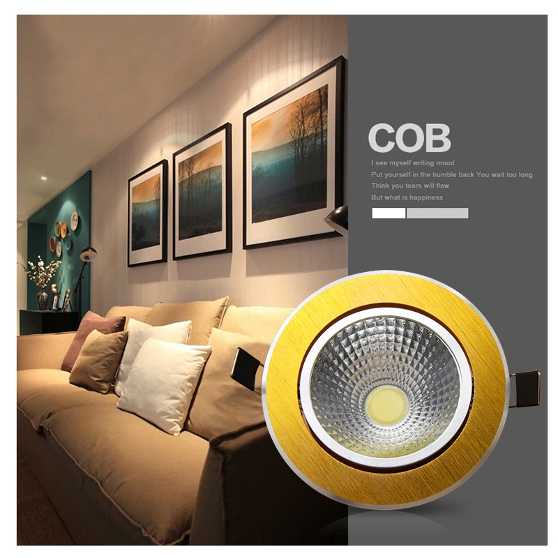 Спот потолочный 6pc dæmpbare led downlight cob spotlys 5w 7w 9w 12w 85-265v loftsindbyggede lamper indendørs
