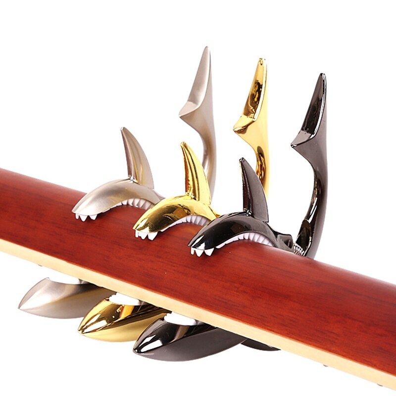 Zinc Alloy Guitar Capo Shark Capo for Electric Guitar with Good Hand Feeling, No Fret Buzz and Durable