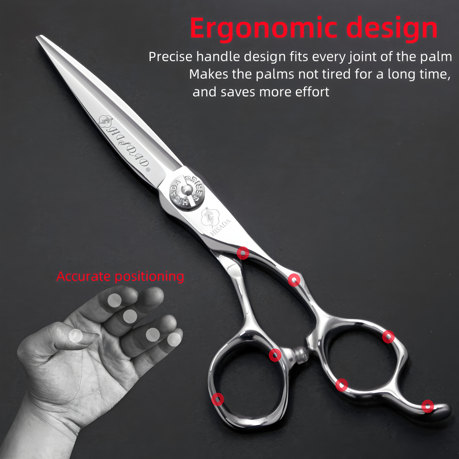 HISADA Highend Barber Zubehör Professionelle Friseurschere, 6,0 7,0 fortschrittliche Schere mit schwarzer Beschichtung, VG10 Kobaltstahl,