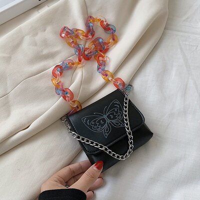 Novo couro do plutônio mini crossbody saco para as mulheres 2020 moda bolsa de ombro feminina bolsas simples bolsas simples sacos cintura no peito: black