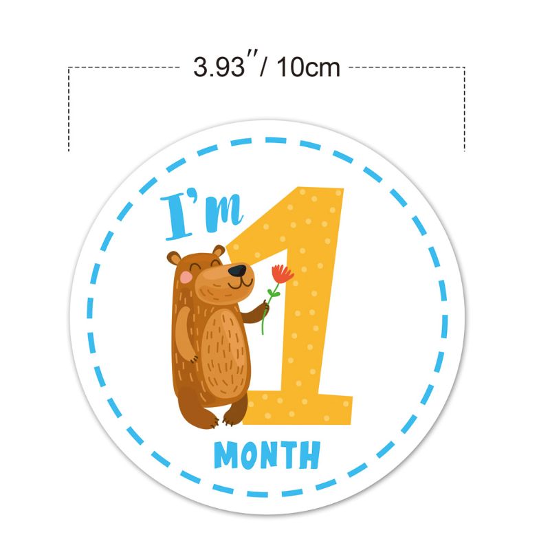 12 baby mijlpaal stickers maandelijkse foto foto rekwisieten voor jongen of meisje baby rompertje , 1st jaar maanden buik sticker