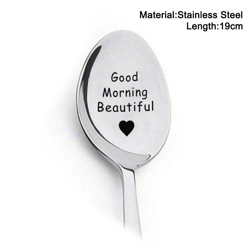 Valentijnsdag Roestvrij Staal Koffie Lepel Verjaardag Cadeau Voor Vriendje Vriendin Wedding Party Servies Decoraties: Style9