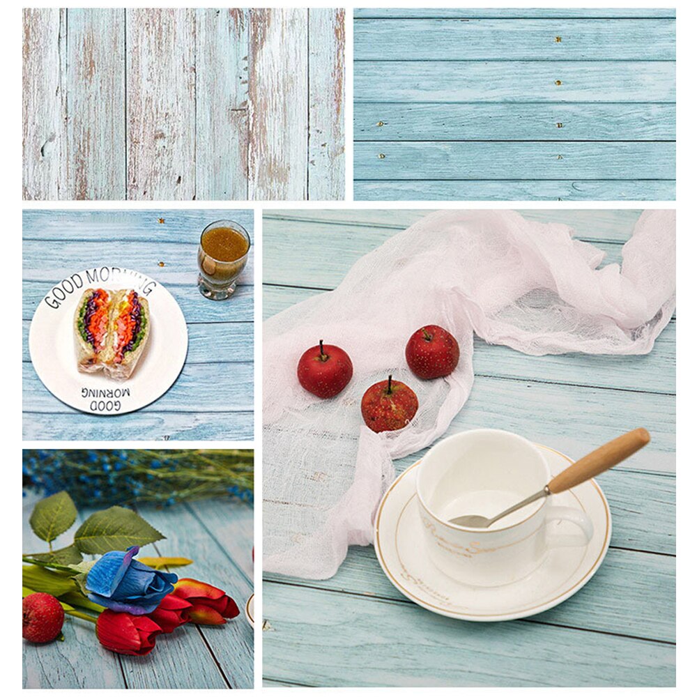 21 x 33 Inch/ 53cm x 83cm Double Sided Photography Background Paper Wood Grain Photography Background for Food Photography Photo