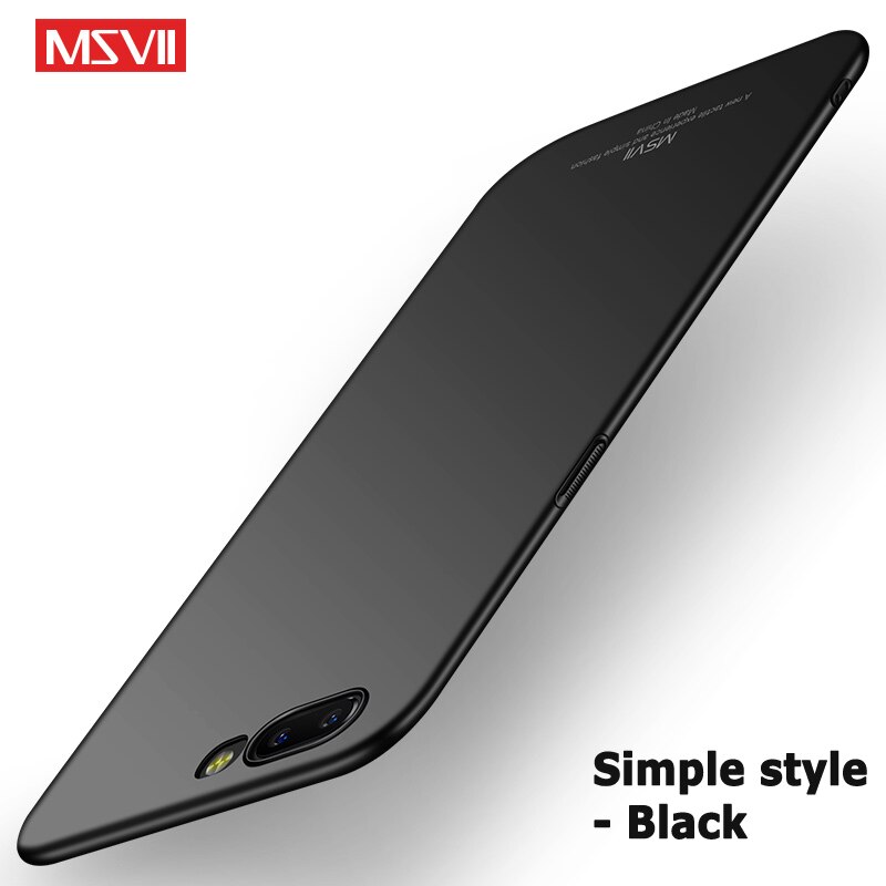 Oneplus 5 Case MSVII Brand Slim Frosted Cover one plus 5 T Cases oneplus 5T Case Hard PC Cover For One plus 5T Oneplus5 Cases: For Oneplus 5 / Simple Black