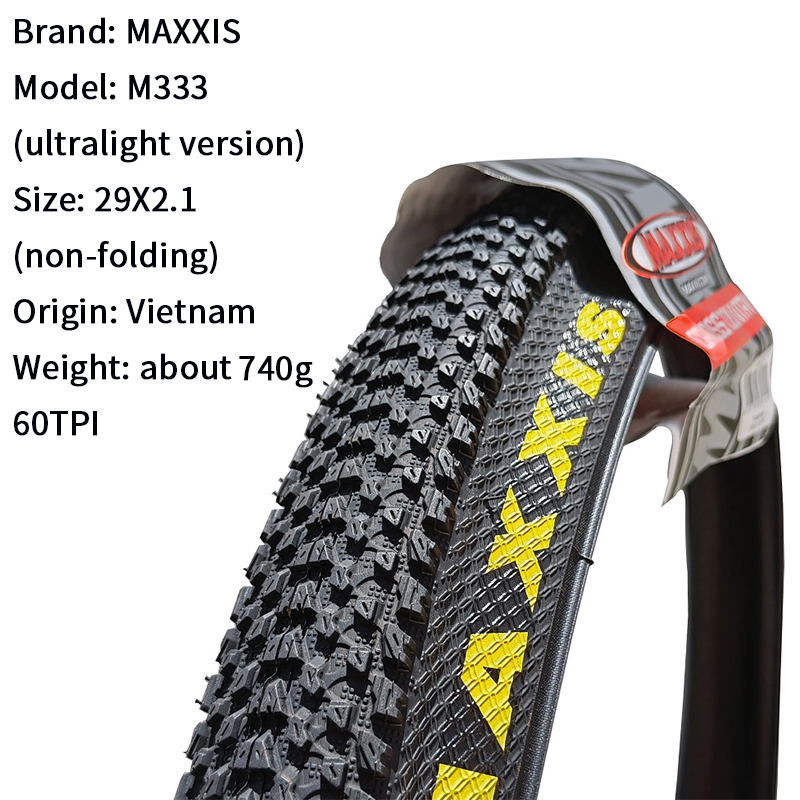 Maxxis M333 PACE Mtb neumático de bicicleta 26*1,95 26*2,1 27,5 X1,95 27,5x2,1 29x2,1 29er neumático de bicicleta de montaña alambre de acero bicicleta 1 pieza: plum