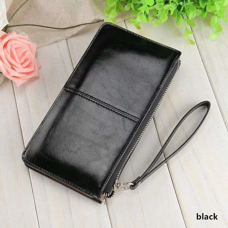 Women Wallets Long Candy Oil Leather Wallet Day Clutch Women's Purse Female Purse Clutch Card Holder: 3