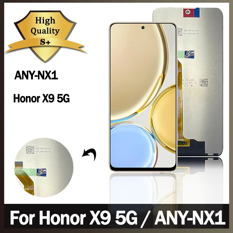 Testado para Huawei Honor X9 5G ANY-NX1 pantalla LCD MONTAJE DE Panel digitalizador con pantalla táctil con piezas de repuesto de marco