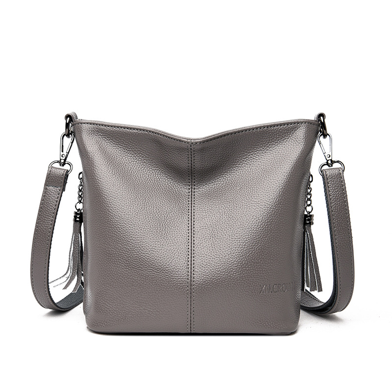 Bolso de hombro bonito para mujer, bandolera de cuero impermeable para mujer, bolso de mano, bolso cruzado superior Simple de Color sólido para mujer: Azul